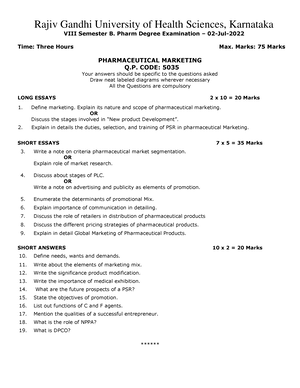 Biostatistics & Research Methodology - VIII Semester B. Pharm Degree ...