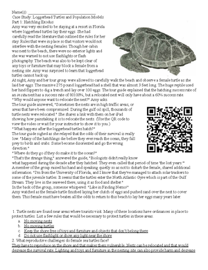 Case Study Turtle Survivorship (1) - Name(s ...