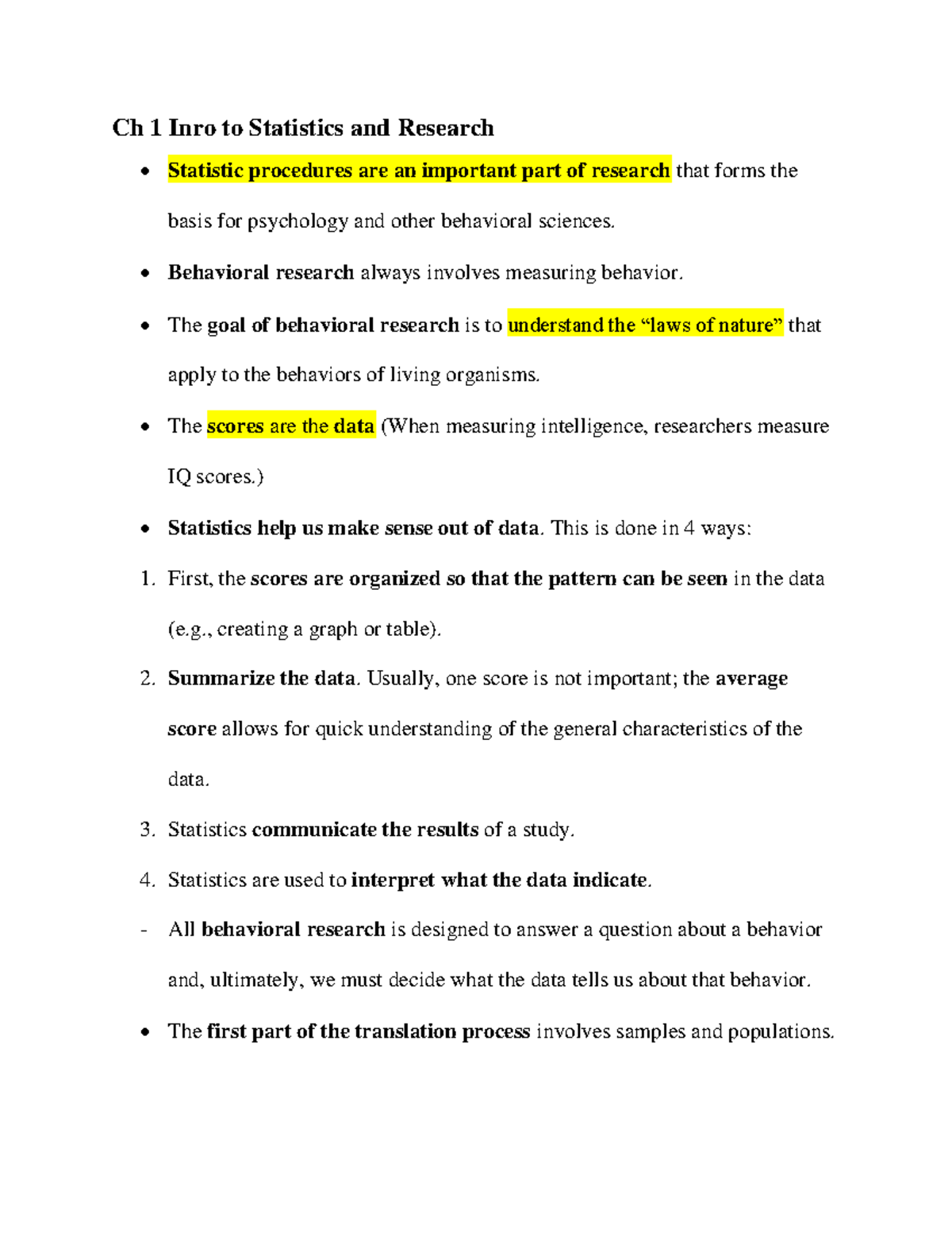 Ch 1 Intro to Stats and Research - Ch 1 Inro to Statistics and Research ...