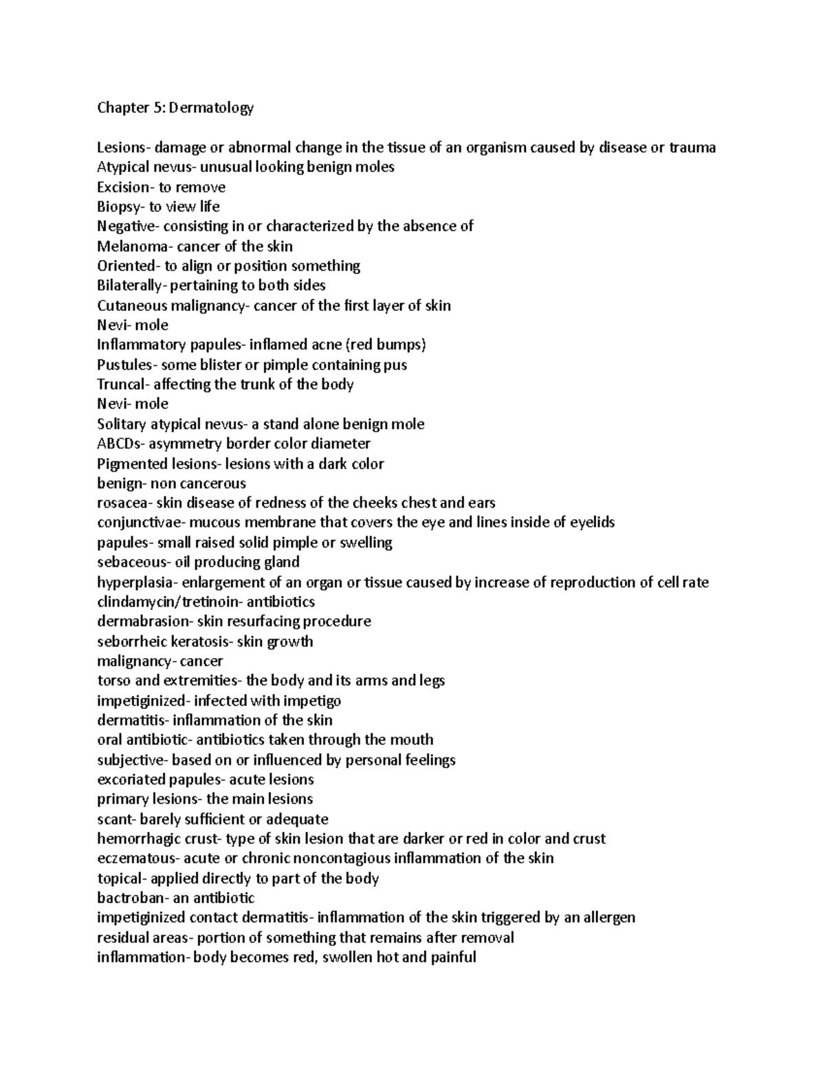 medical terminology chapter 5 case study