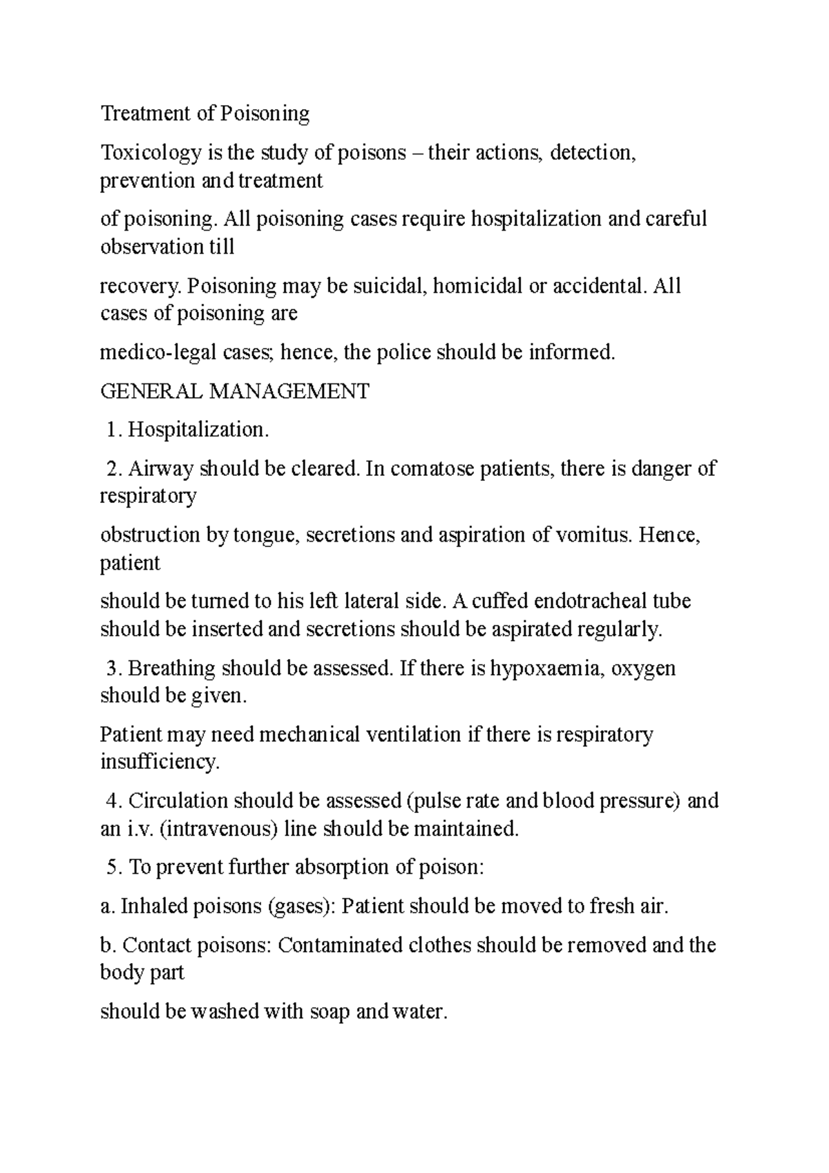 Treatment of Poisoning - Treatment of Poisoning Toxicology is the study ...