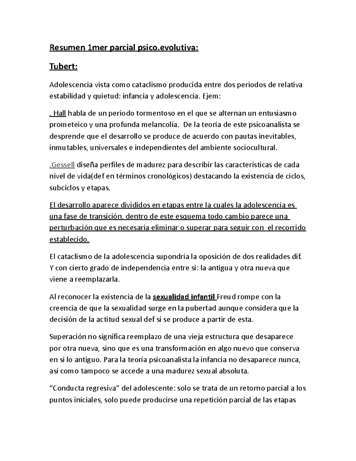 Resumen 1mer parcial psico - Resumen 1mer parcial psico: Tubert ...