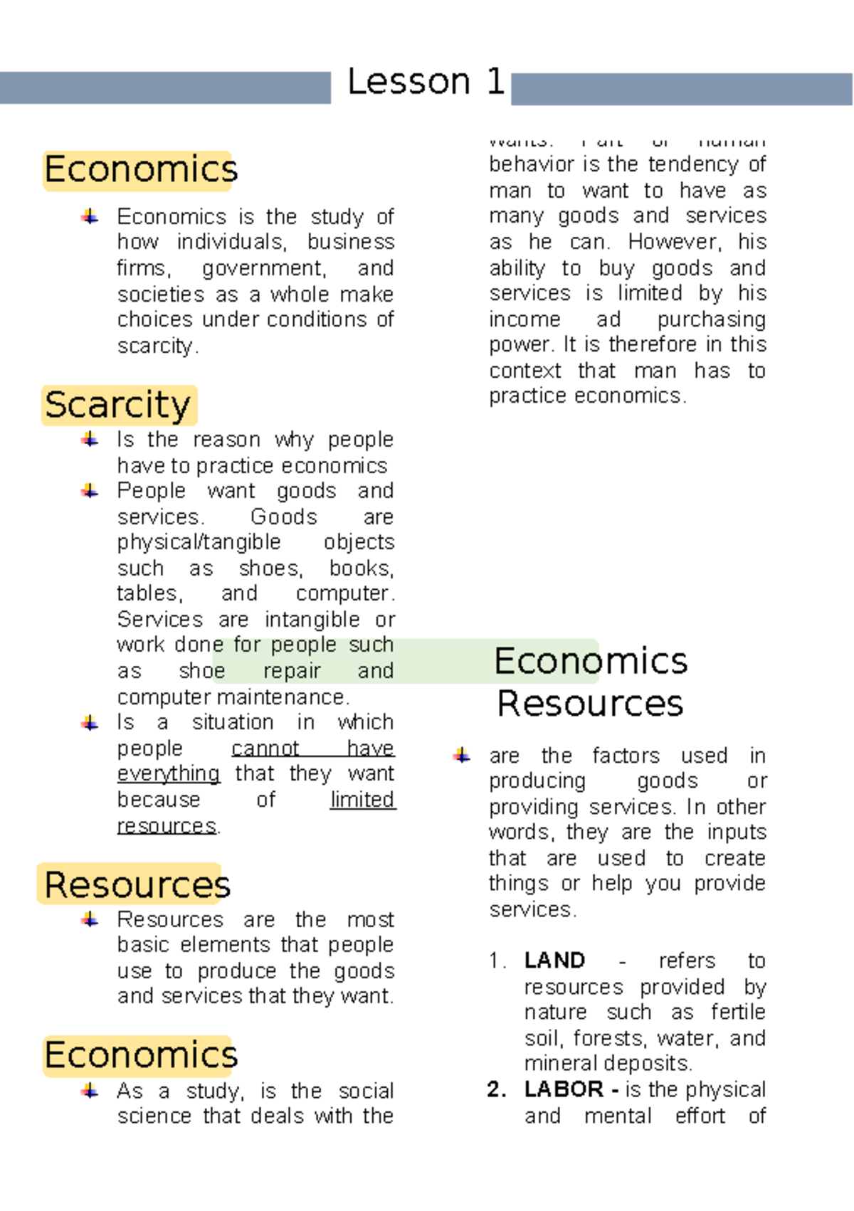 Applied Economics (Binder) Economics Economics is the study of how