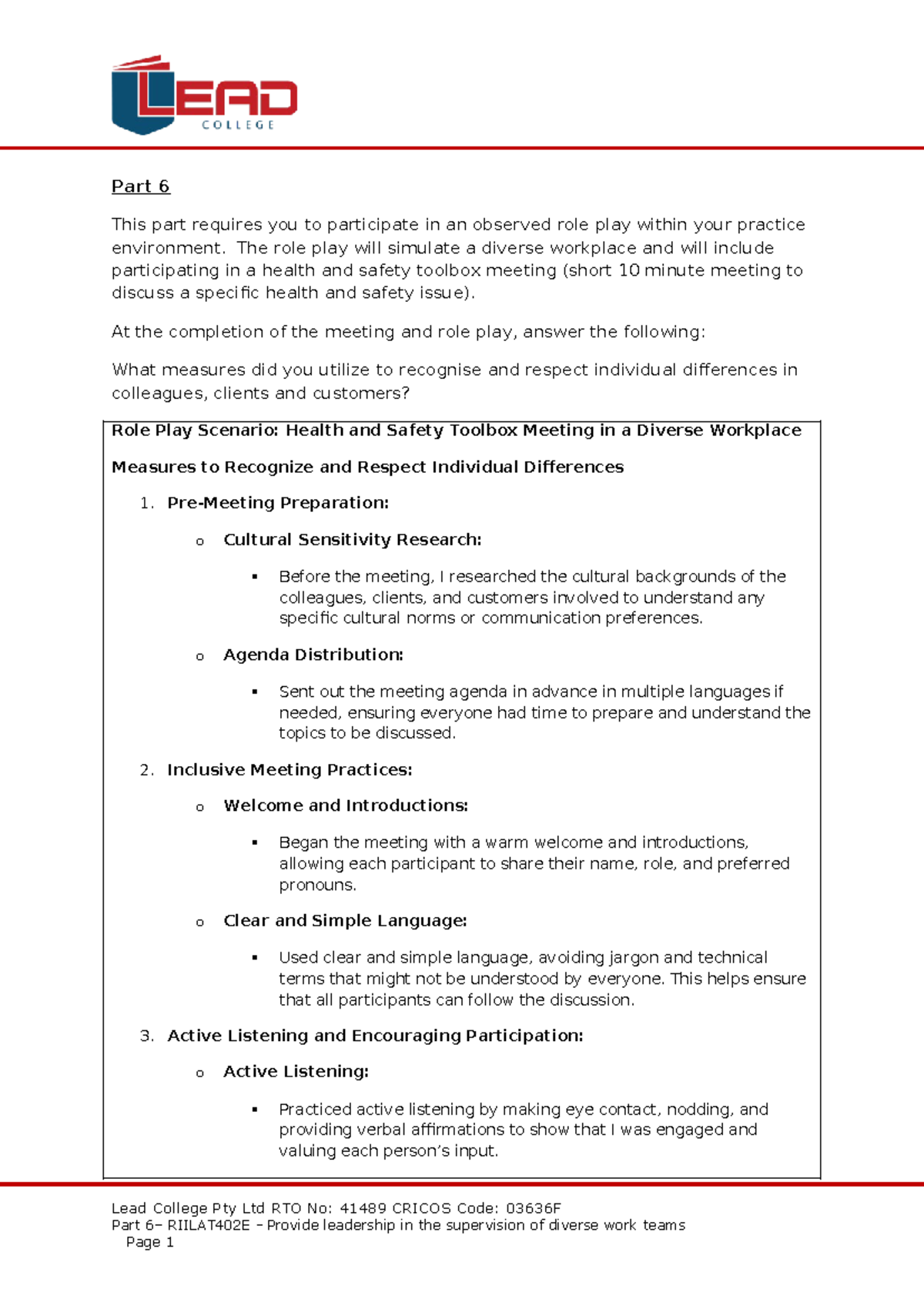 Part 6 Template - Good - Part 6 This part requires you to participate ...