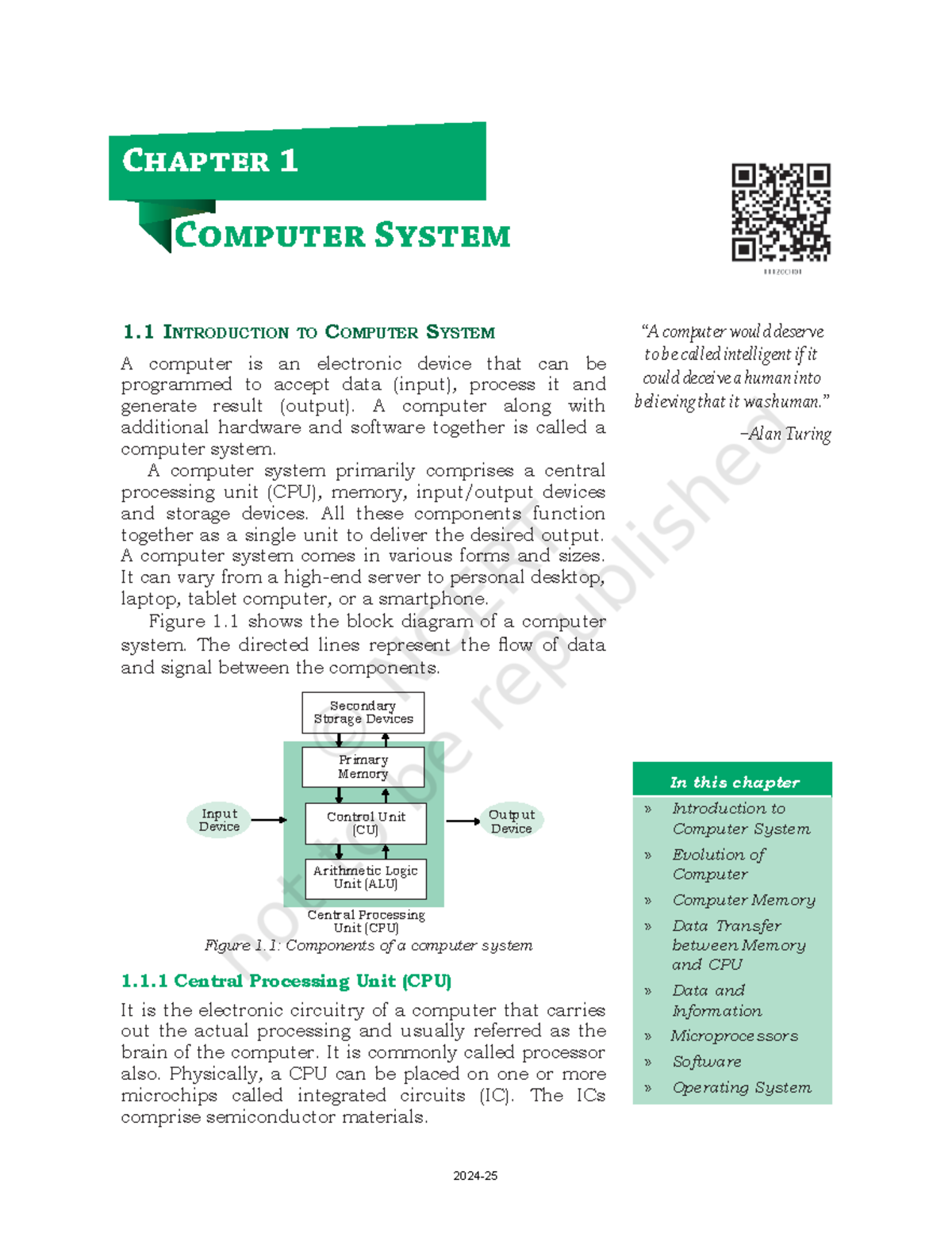 Kecs101 - None - 1 IntroductIon to computer SyStem A computer is an ...