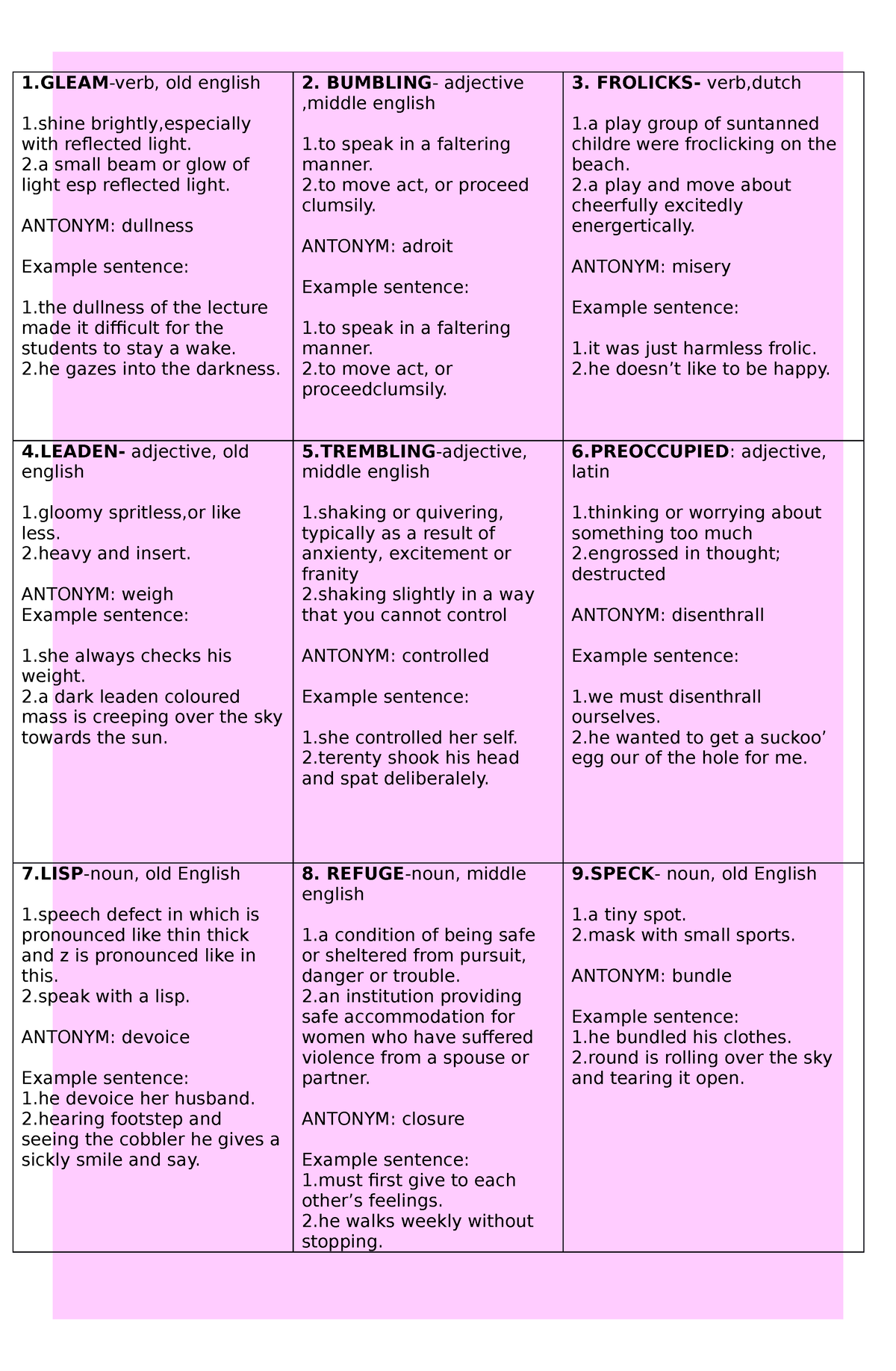 1 - Hhhhh - 1-verb, old english 1 brightly,especially with reflected ...