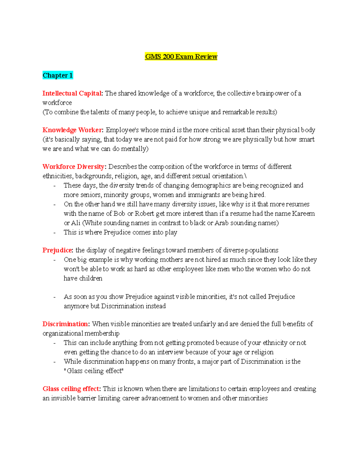 GMS 200 Exam Review - GMS 200 Exam Review Chapter 1 Intellectual ...