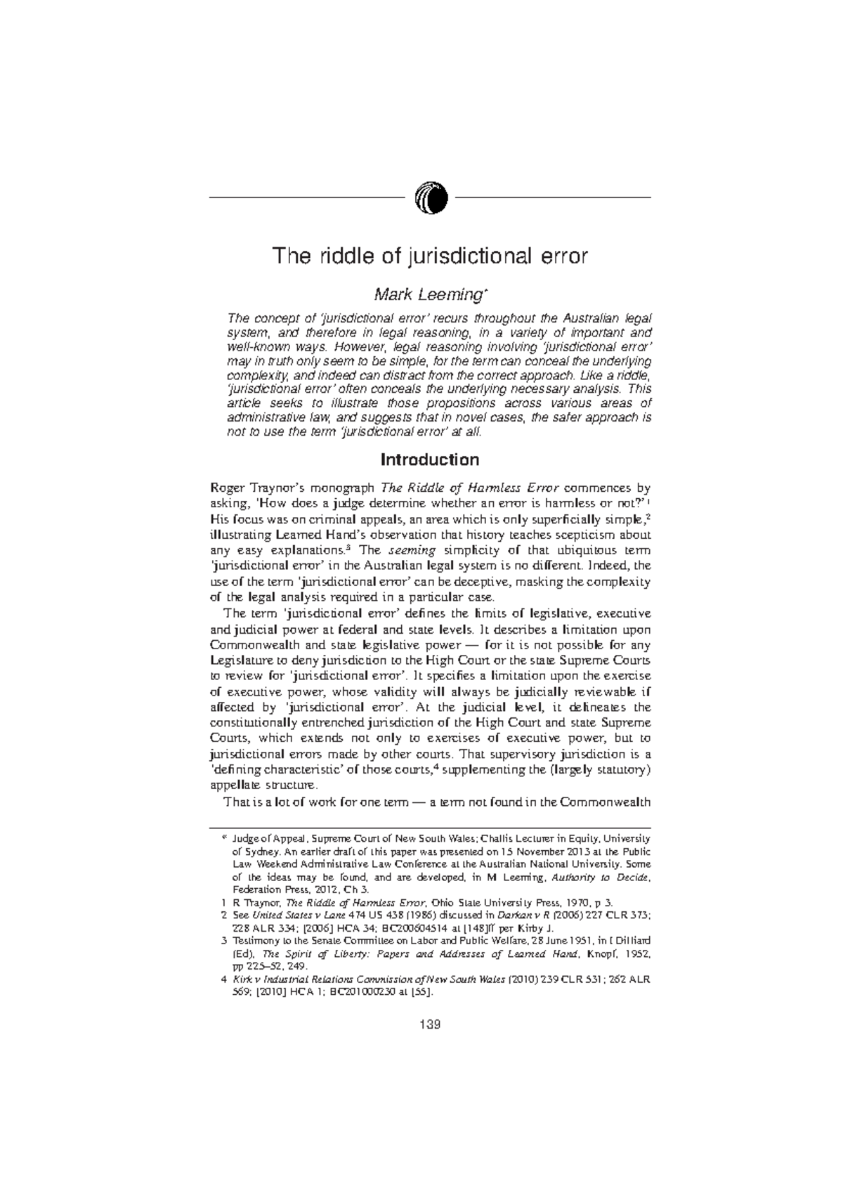 The Riddle of Jurisdictional Error - The riddle of jurisdictional error ...
