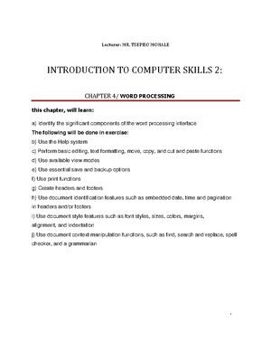 Chapter 6 Communication Technologies - Lecturer: MR. MOHALE ...