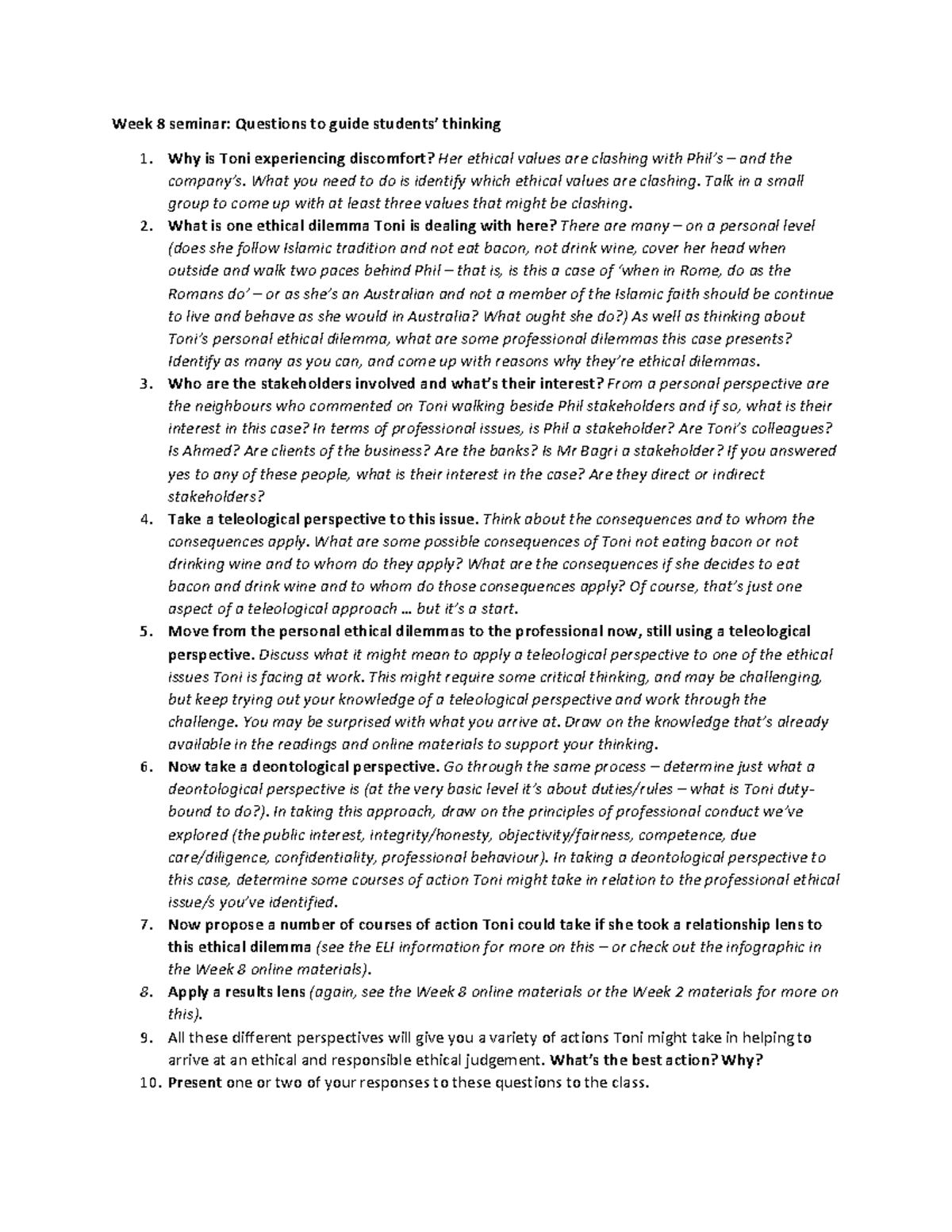 Week 8 Questions to guide students - Warning: TT: undefined function ...