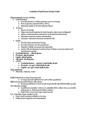 Nutrition Exam 3 Study Guide-2 - Study Guide For Exam 3 – Chapters 1-14 ...