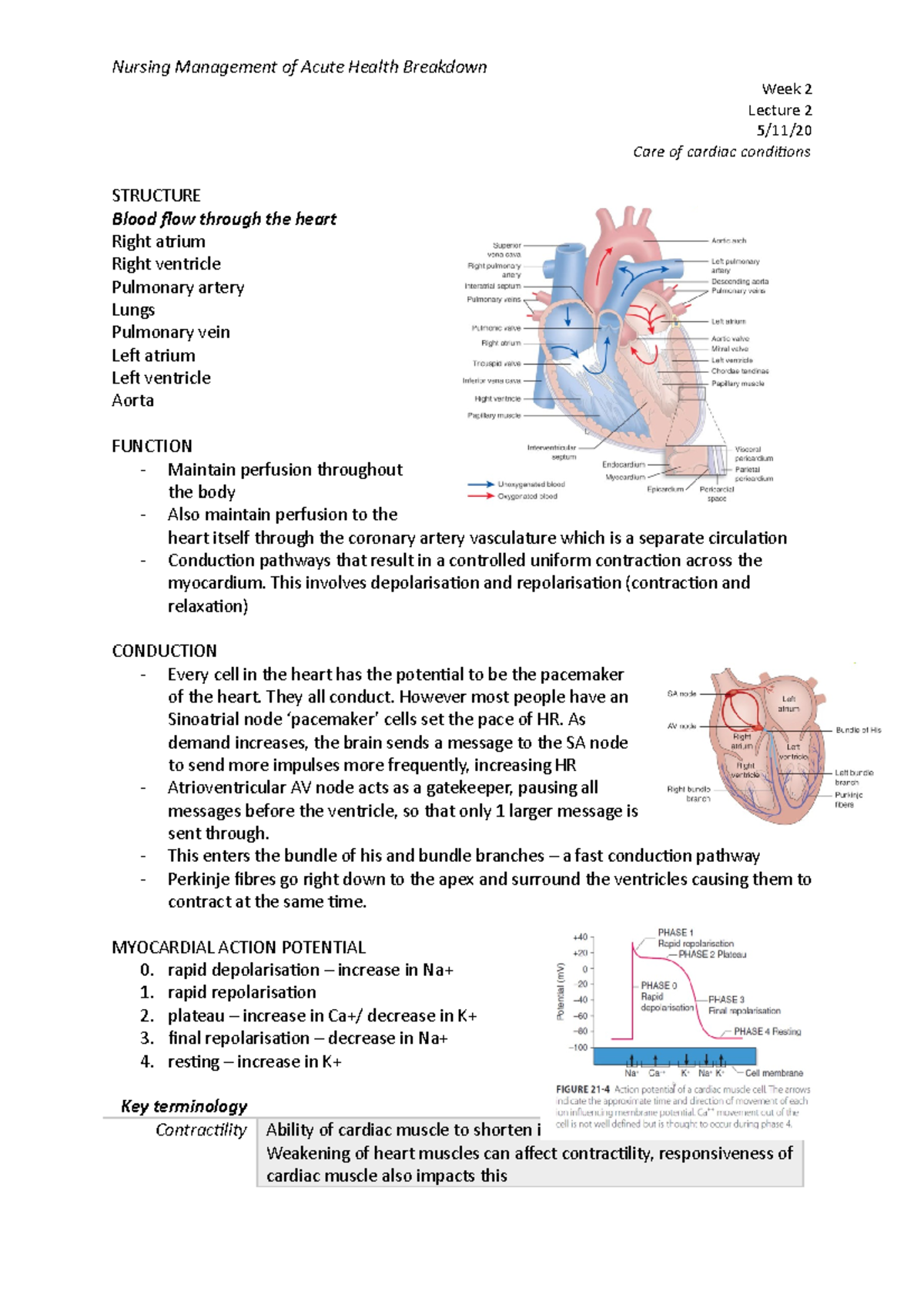 Week 2, Lecture 2 - Nursing Management of Acute Health Breakdown Week 2 ...