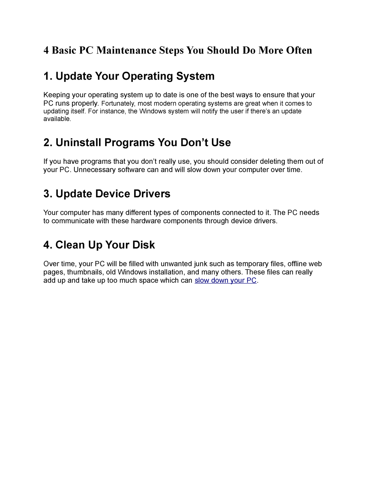 4 Basic PC Maintenance Steps You Should Do More Often - Computer ...