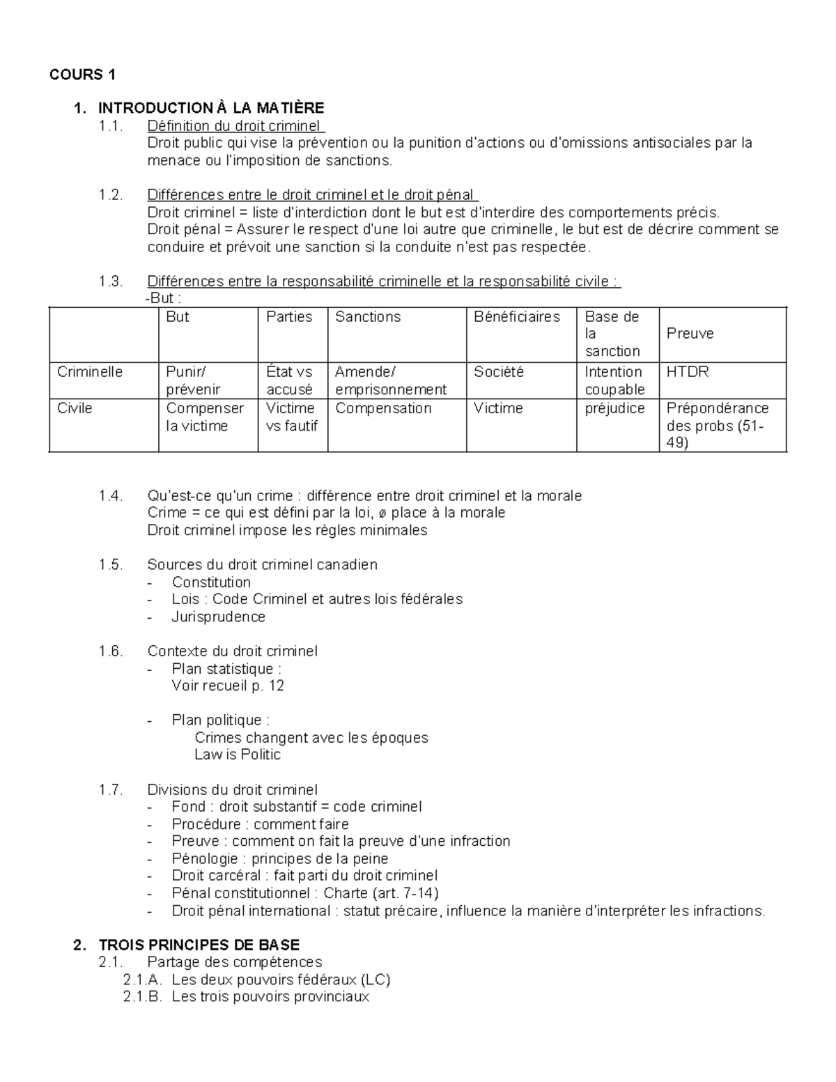 Notes Intra COURS 1 1 INTRODUCTION À LA MATIÈRE 1 Définition du