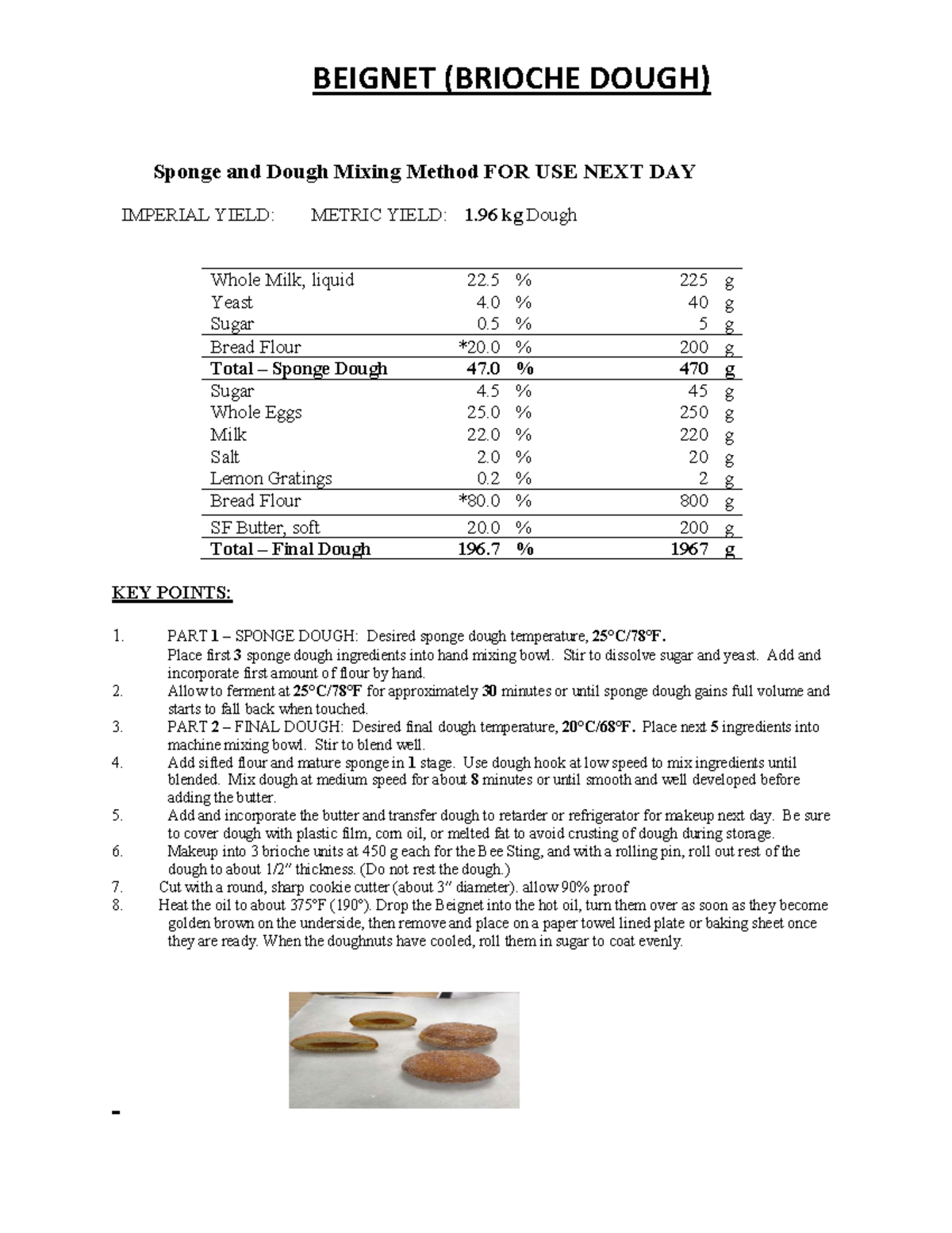 W 13 1 (BRIOCHE DOUGH) Sponge and Dough Mixing Method