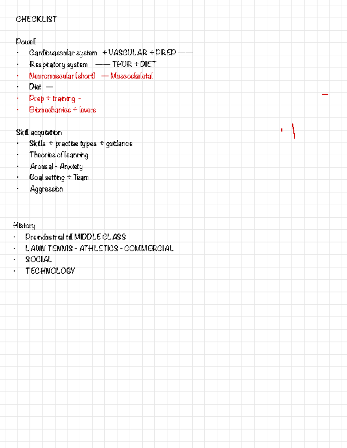 PE Checklist TT - CHECKLIST Powell • Cardiovascular system + VASCULAR ...