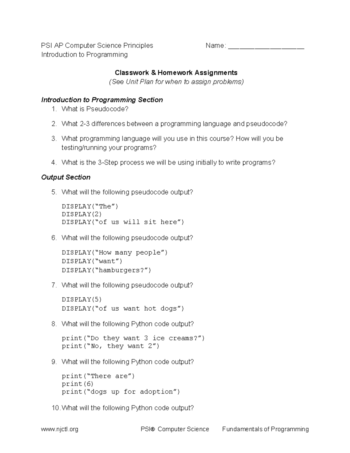 into-to-programming-worksheet-psi-ap-computer-science-principles-name