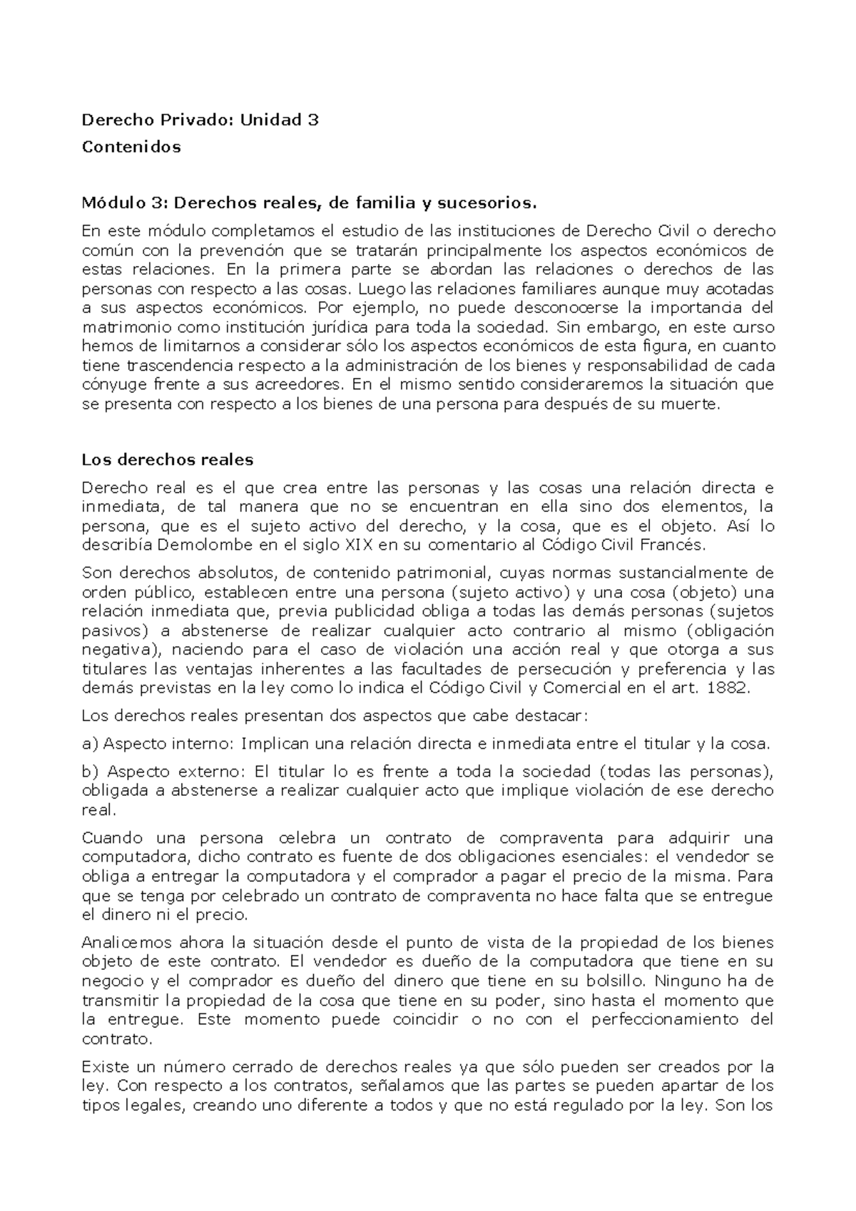 Resumen Unidad 3 - Derecho Privado - Derecho Privado: Unidad 3 ...