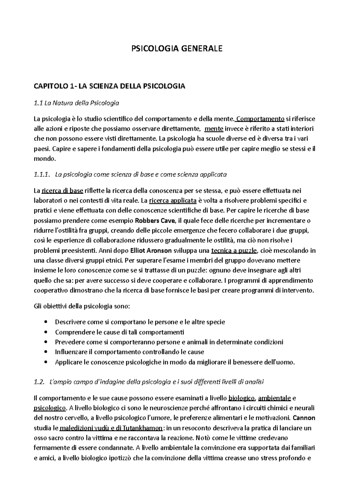 Psicologia Generale Capire La Mente Osservando Il Comportamento