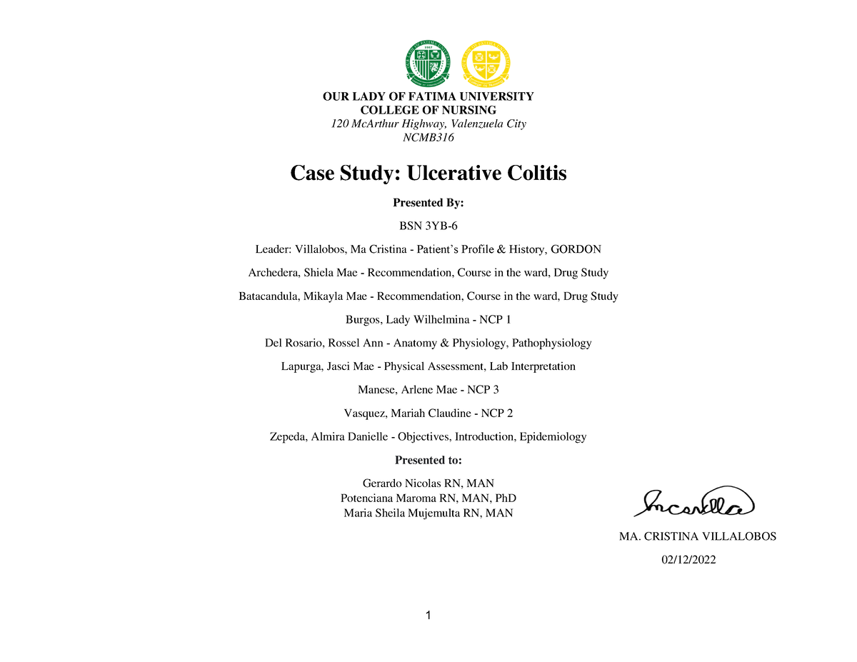 ulcerative colitis nursing case study