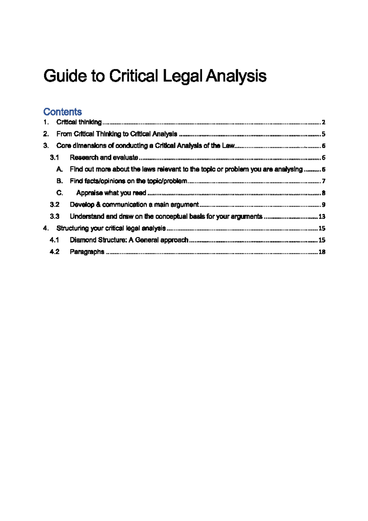 Guide to critical thinking and analysis - LLB104 - Studocu