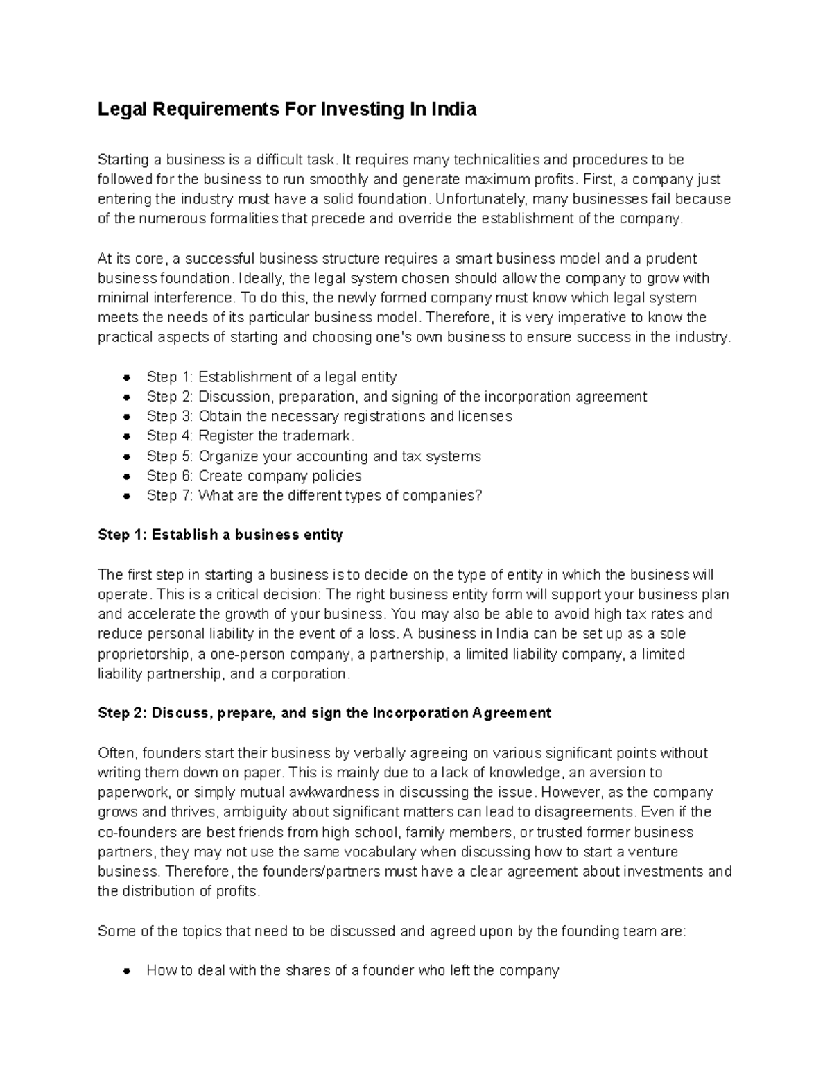Legal Requirements For Investing In India - It requires many ...