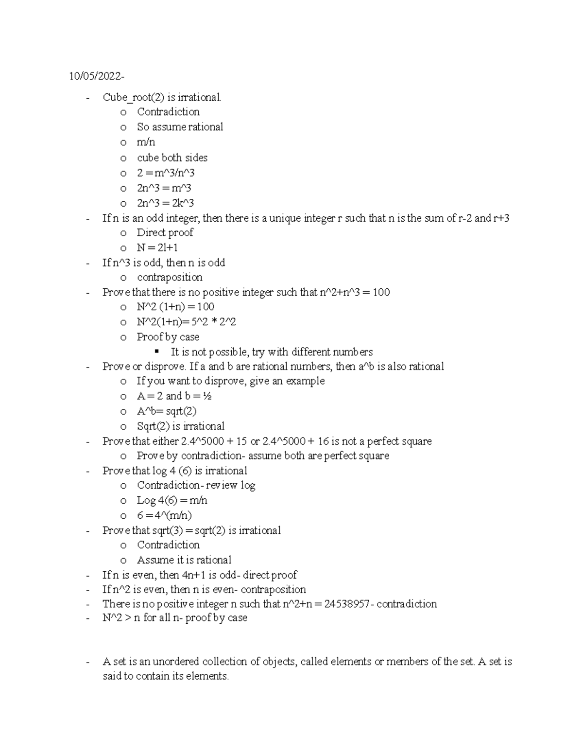 lec-9-lecture-and-book-notes-10-05-2022-cube-root-2-is-irrational-o-contradiction-o-so