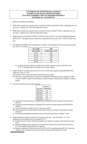 Tutorial Sheet Practice Paper Introduction To Microeconomics Studocu