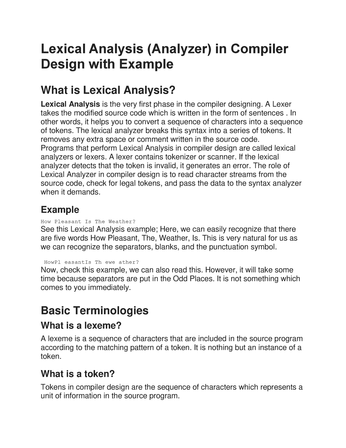 Chapter 3 Lexical Analyser - Lexical Analysis (Analyzer) In Compiler ...