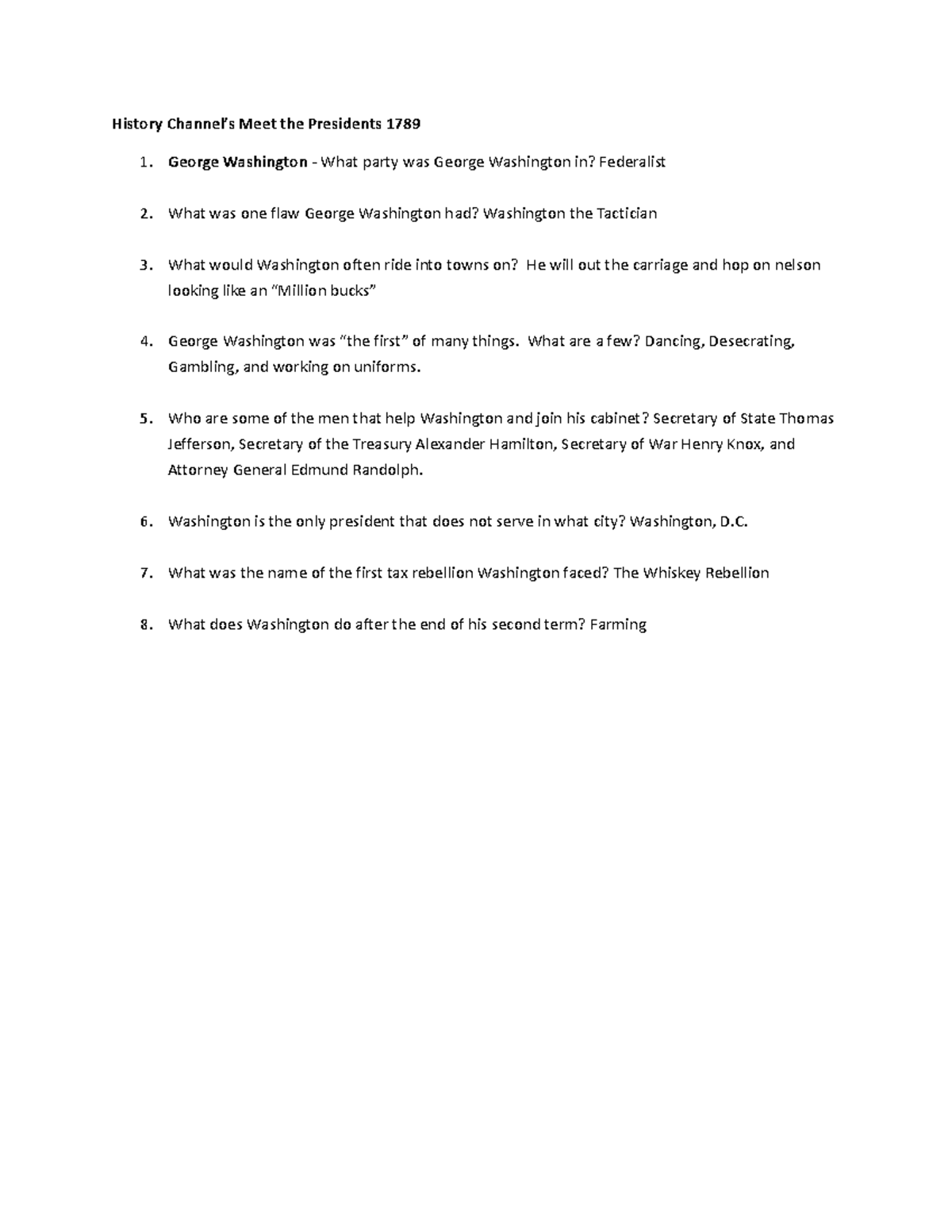 Copy of History Channel Meet the Pres GW History Channel’s Meet the