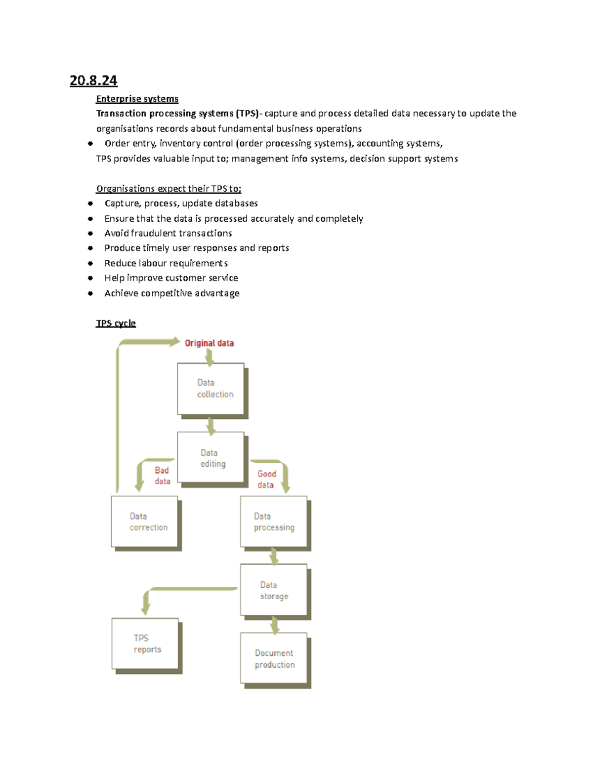 INFO123 W6 lecture notes - 20. Enterprise systems Transaction ...