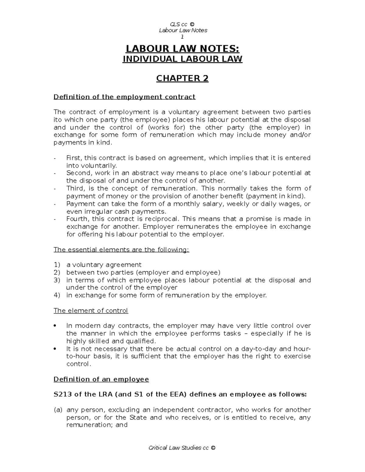 Complete Study Guide for Labour LAW with Q & A as well - MRL3702 ...
