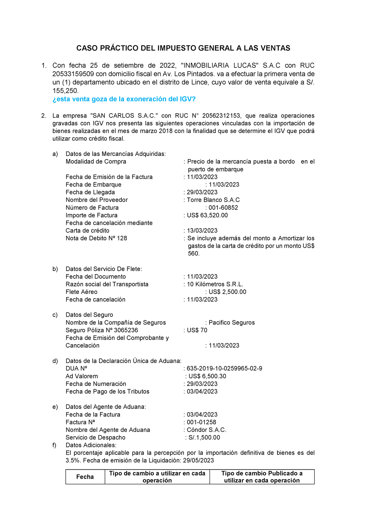 CASO-PR Ctico-DEL- Impuesto- General-A-LAS- Ventas 2023 - CASO PRÁCTICO ...