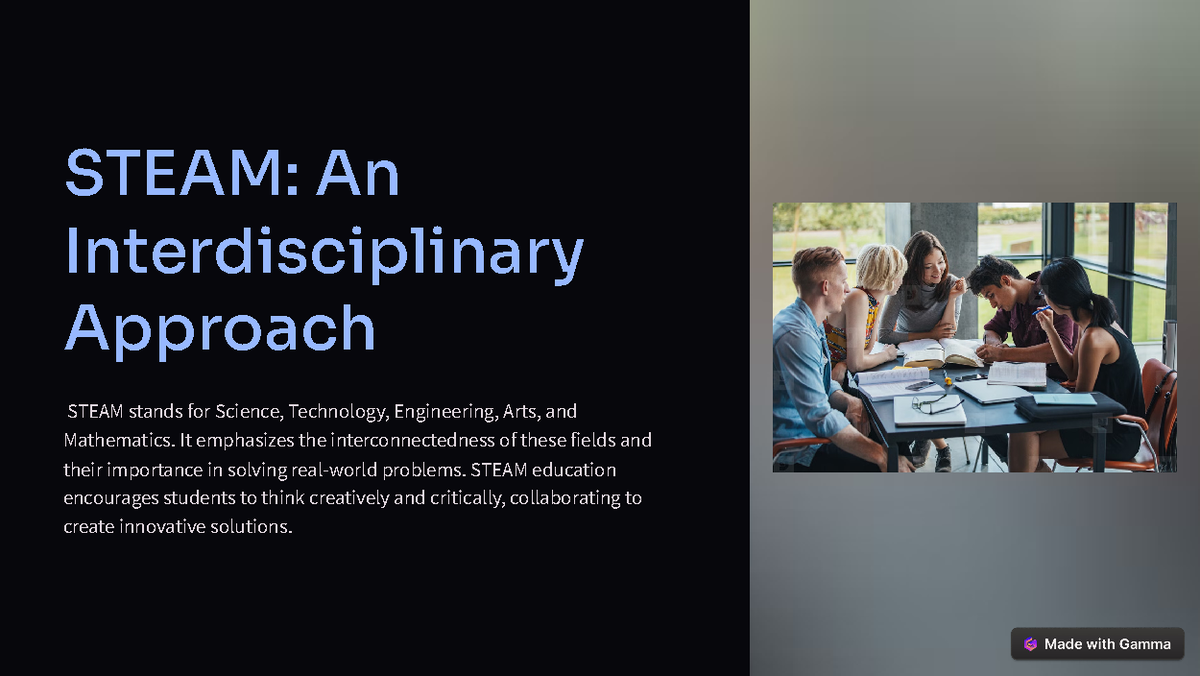 Steam An Interdisciplinary Approach - STEAM: An Interdisciplinary ...