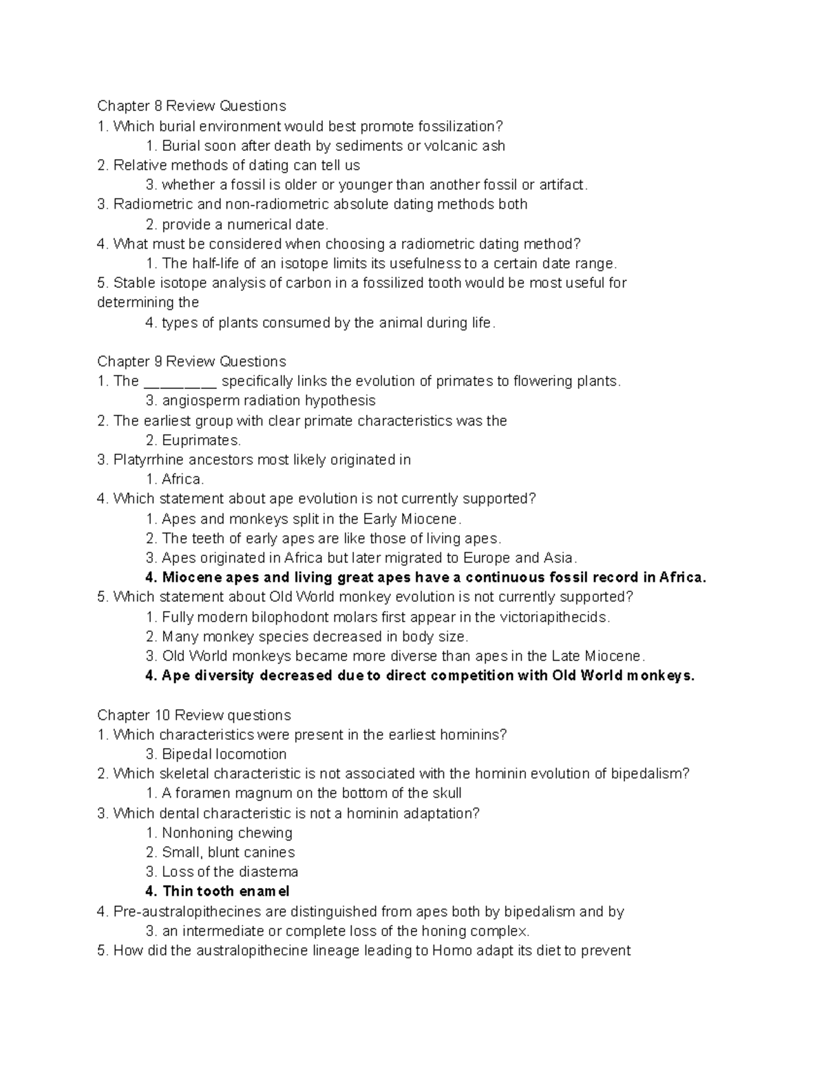 Anth 204 Exam 3 Prac Questions From Book Chapter 8 Review Questions