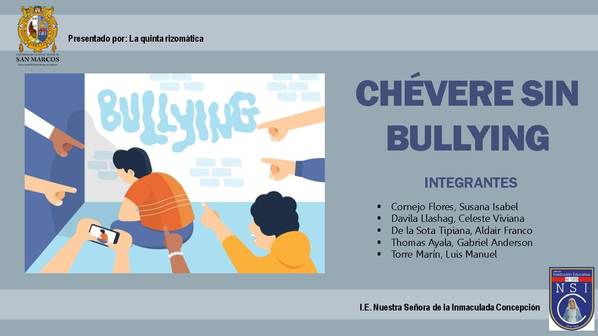 PPT sobre una exposición para la lucha contra el bullying - Cornejo ...