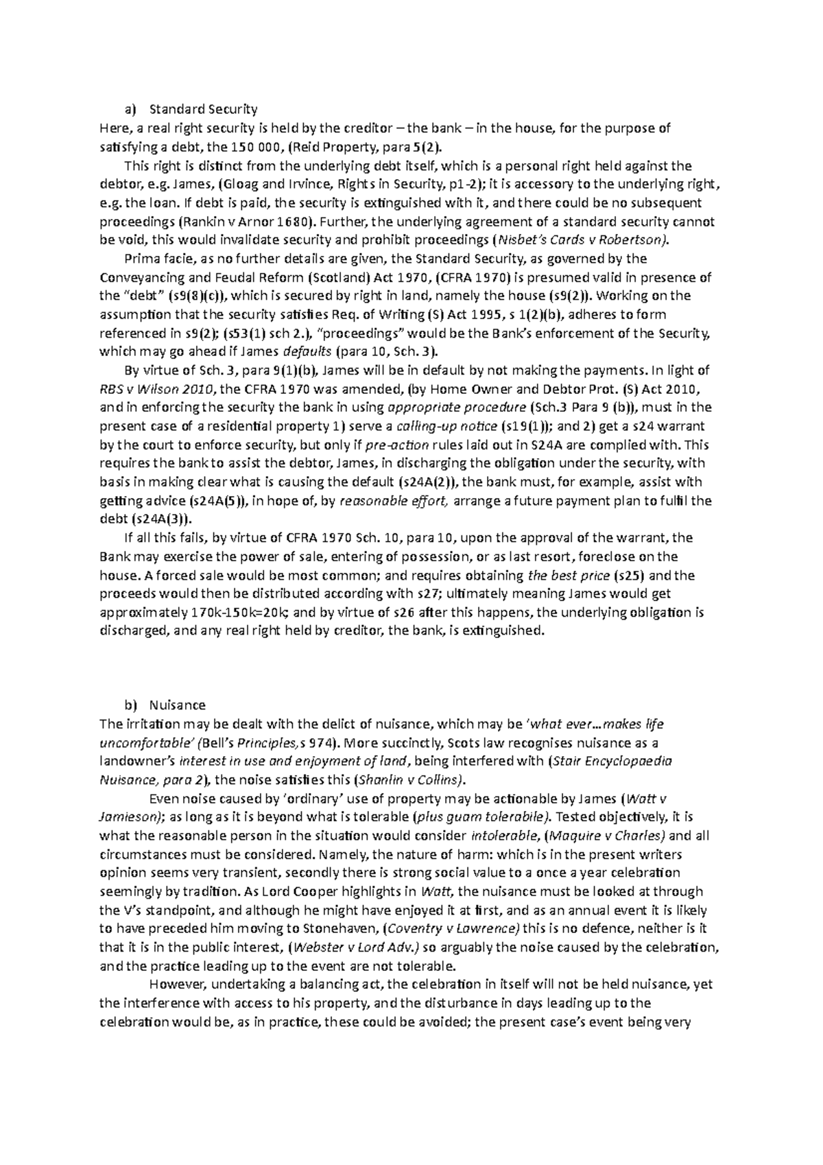 Preseen Draft - a) Standard Security Here, a real right security is ...