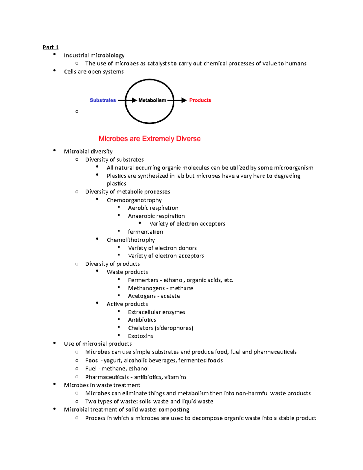 Industrial Microbiology Part 1 Industrial microbiology o The use of