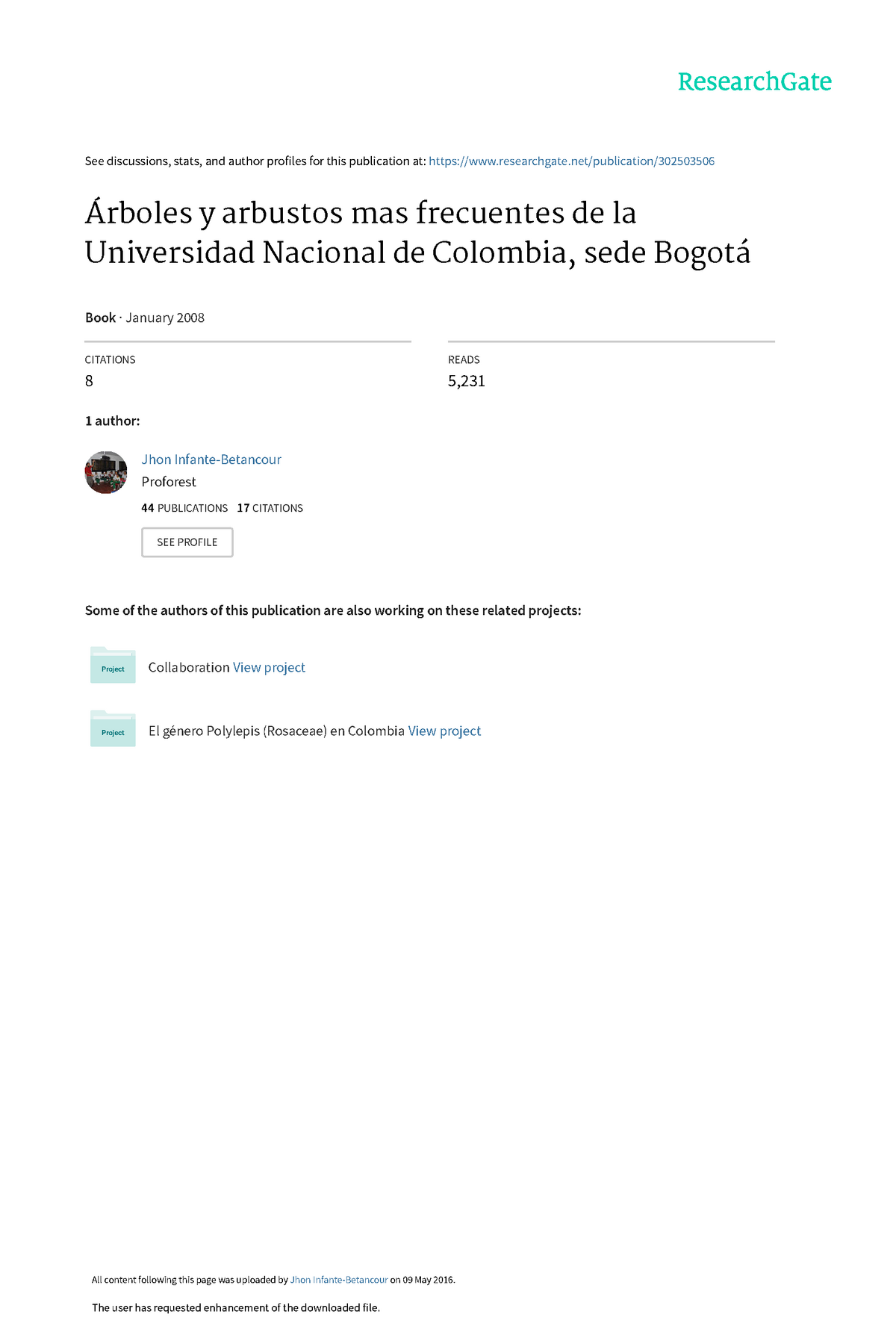 Arboles De La U Nacional Usco See Discussions Stats And Author Profiles For This Publication At Www Researchgate Net Publication Rboles Arbustos Mas Studocu