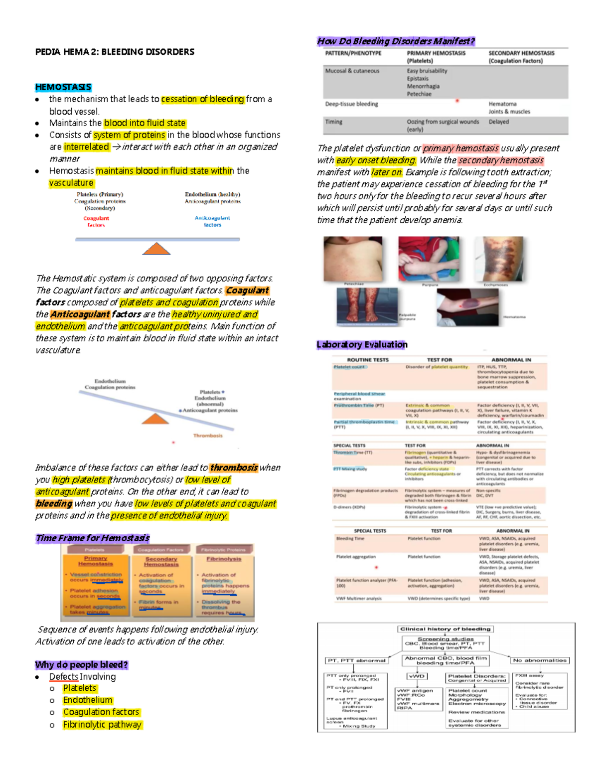 Pediatrics-HEMA2-Bleeding Disorders - New Era University CMD PEDIA HEMA ...