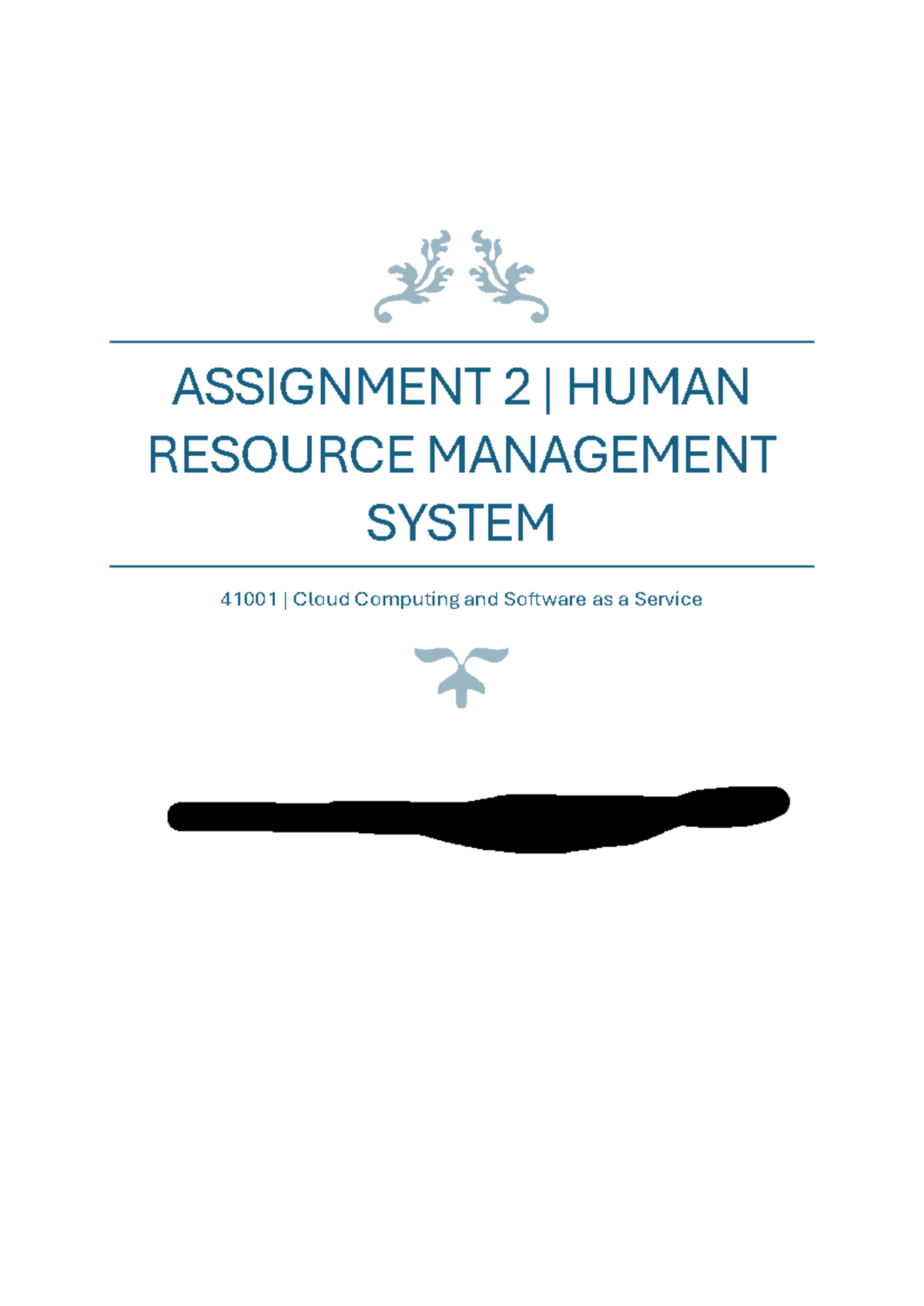 Assignment 2 - JJH - ASSIGNMENT 2 | HUMAN RESOURCE MANAGEMENT SYSTEM ...