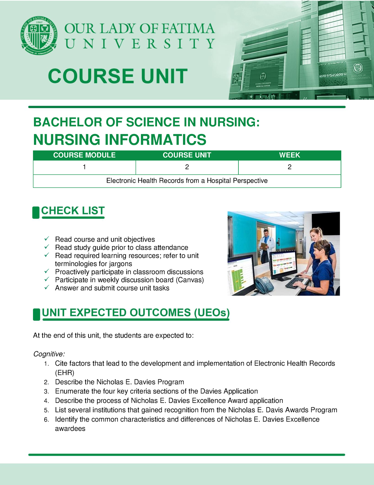 01 NI Course Unit 2 - NCMA 219 - BACHELOR OF SCIENCE IN NURSING ...