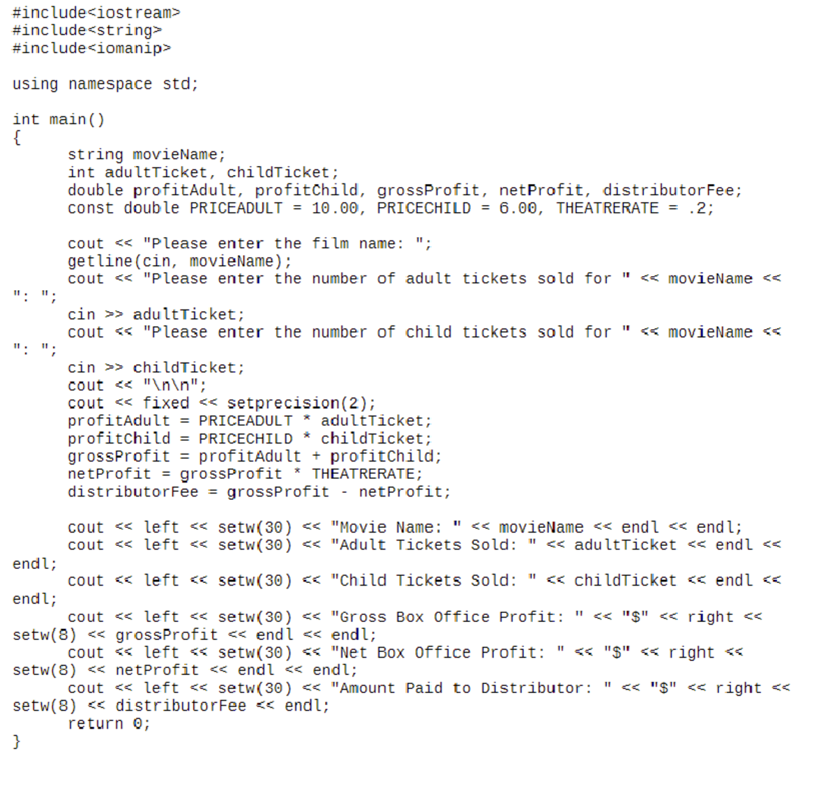 C++ Assignment 3 - Box Office Solution - CIS 5 - Studocu