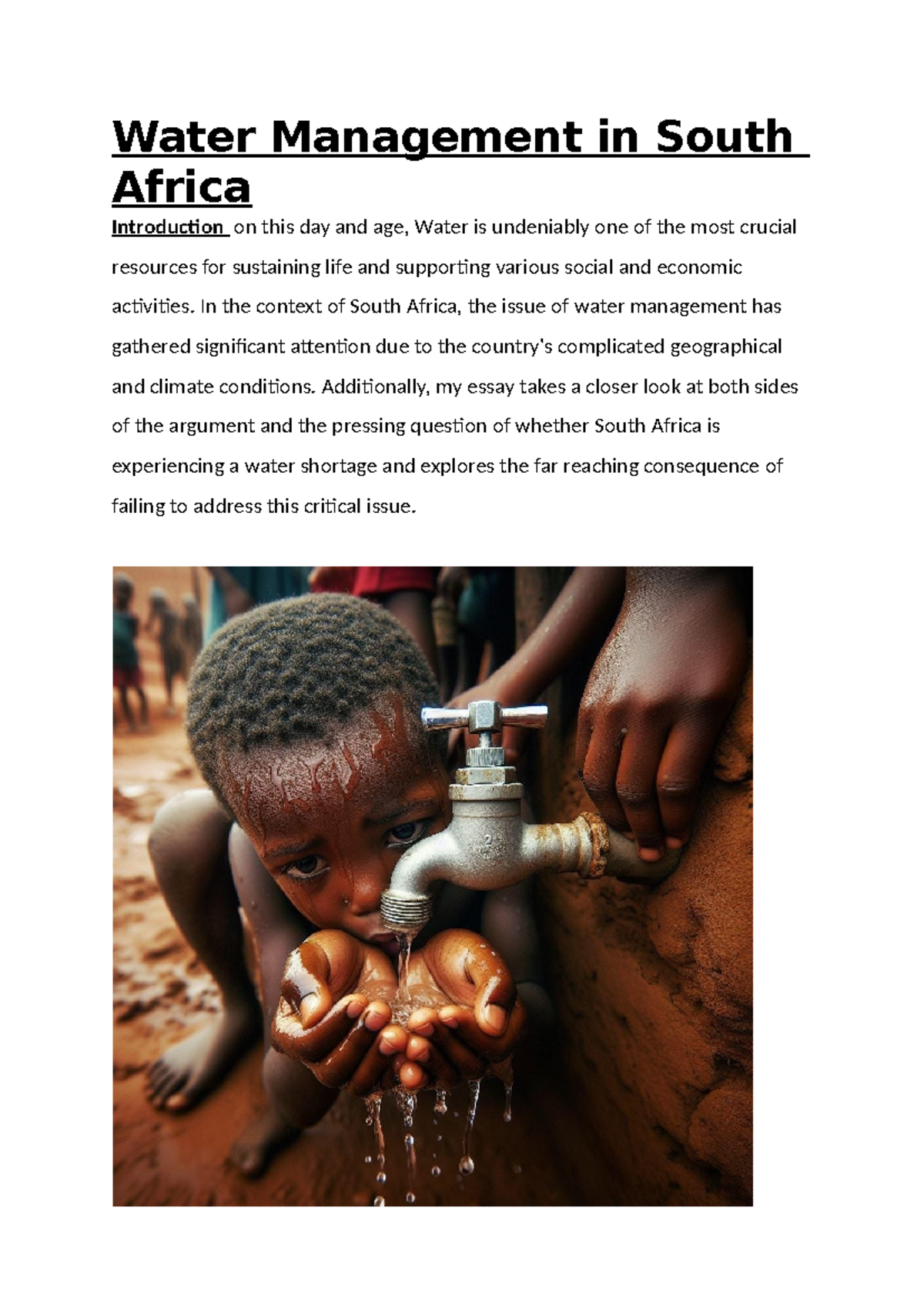 Geography grade 10 - Water Management in South Africa Introduction on ...