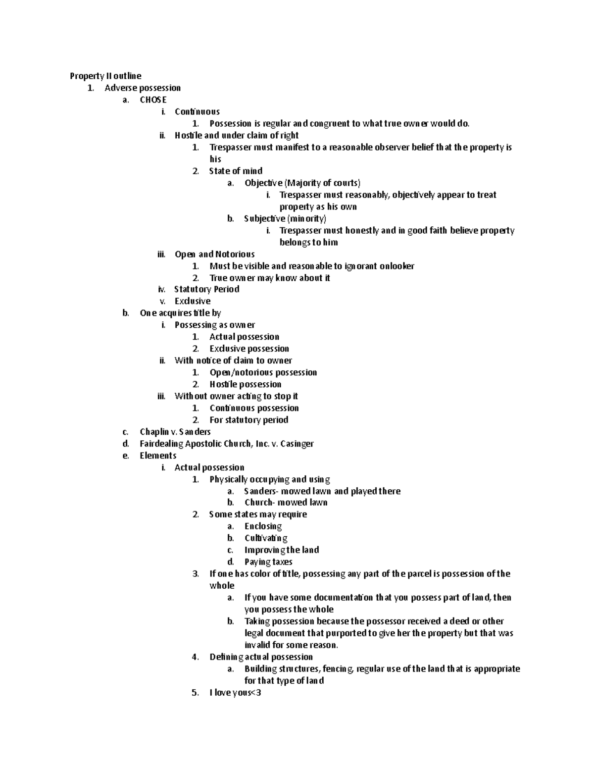Property II outline - Lecture notes All - Property II outline 1 ...