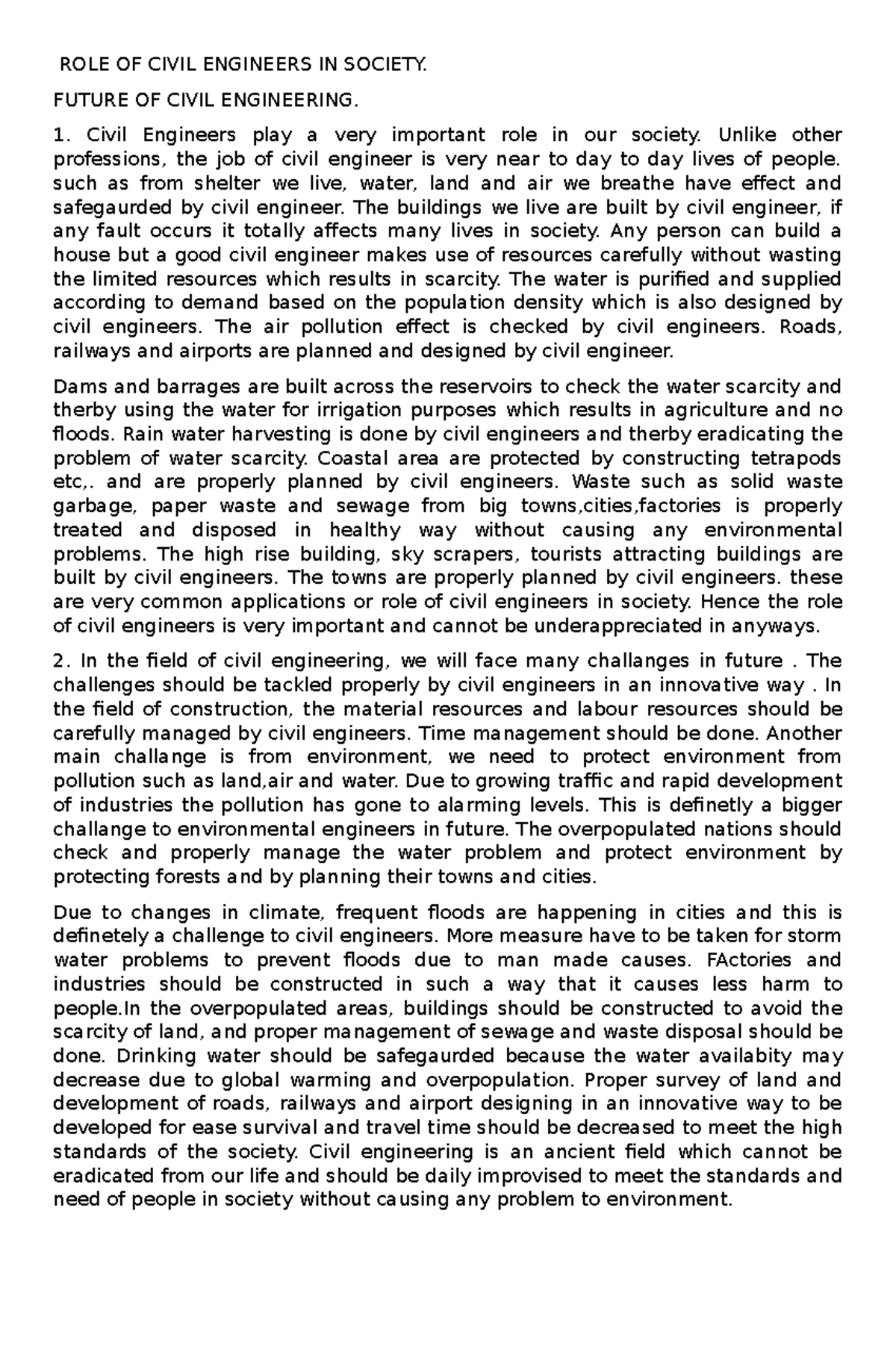 ROLE OF Civil Engineers IN Society - ROLE OF CIVIL ENGINEERS IN SOCIETY ...