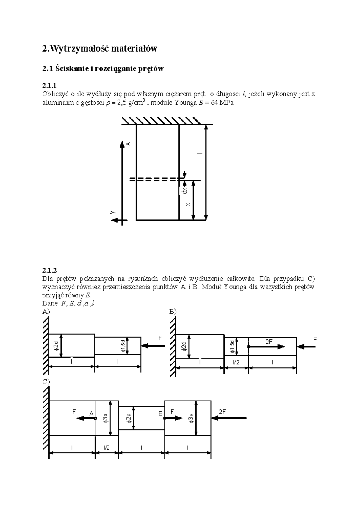 Wytrzymałość materiałów zadania z rozwiązaniem - 2łość materiałów 2