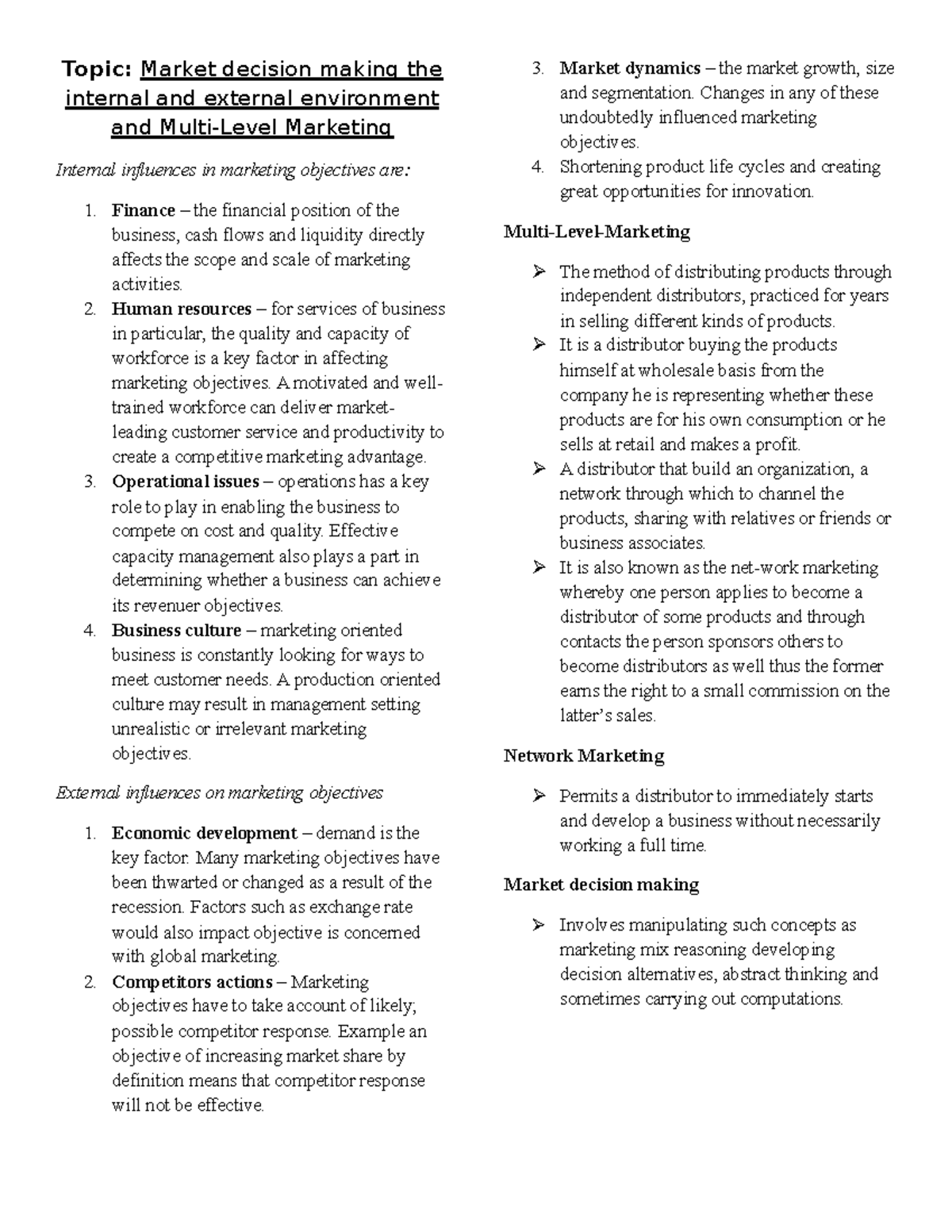 Lecture Notes 1 - some of my information in marketing management ...