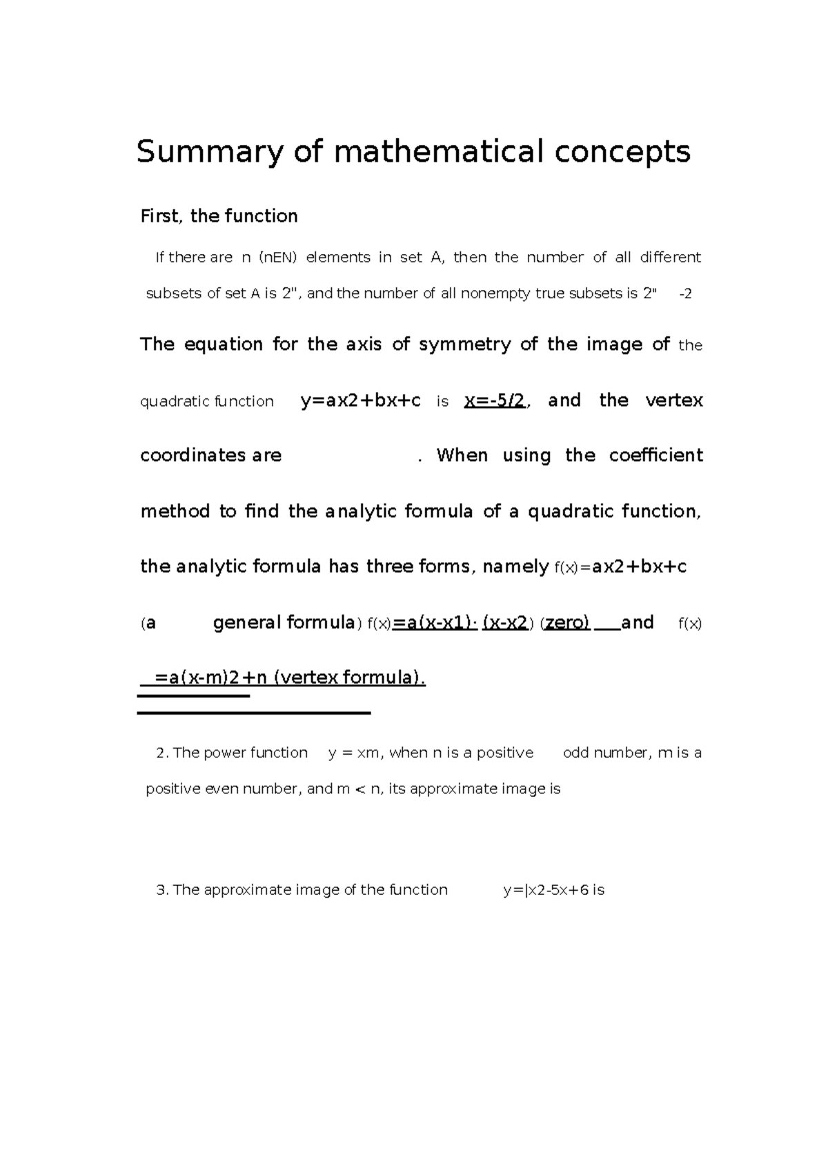 summary-of-mathematical-concepts-when-using-the-coefficient-method-to