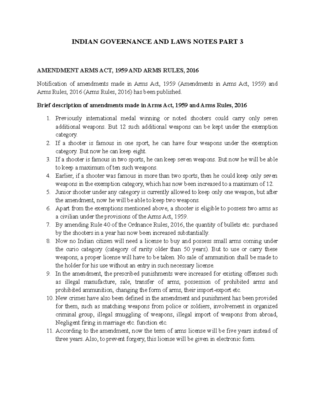 Indian Governance AND LAWS Notes PART 3 - INDIAN GOVERNANCE AND LAWS ...